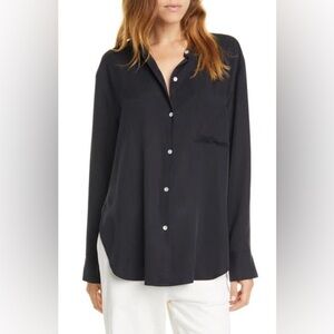 VINCE - Band Collar Relaxed Button Down Blouse. 100% Viscose. Small.